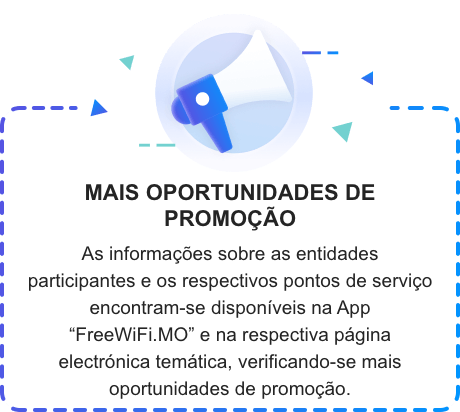 As informações sobre as entidades participantes e os respectivos pontos de serviço encontram-se disponíveis na App "FreeWiFi.MO" e na respectiva página electrónica temática, verificando-se mais oportunidades de promoção.